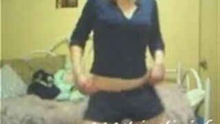 hot and sexy blonde girl dances and strips in her bedroom! porn video